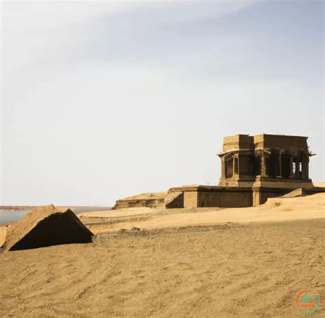 Desert Landscape With An Ancient Temple | Artificial Design