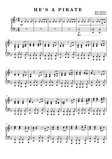 Pirates Of The Caribbean Easy Piano Sheet Music Pdf / Pirates Of The ...