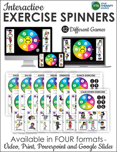 Fitness Games for Kids - Exercise Spinners - Your Therapy Source