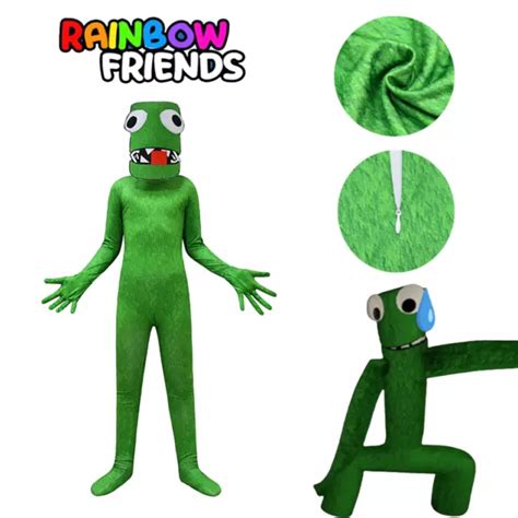 UK ROBLOX RAINBOW Friends Kids Green Cosplay Costume Halloween Fancy ...