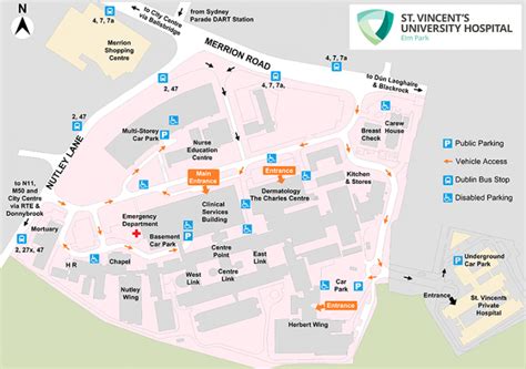 Hospital Map - St. Vincent's University Hospital