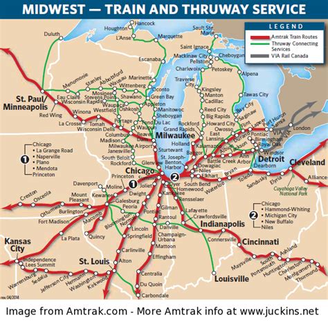 Amtrak Midwest Map