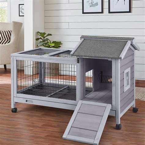 Buy Aivituvin Rabbit Hutch Indoor Bunny Cage Outdoor Bunny House with ...