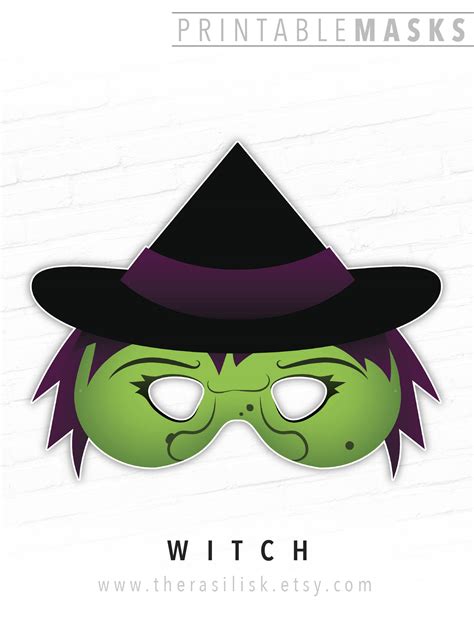 Witch Printable Halloween Face Mask DIY Costume Witch Wicked Witch ...