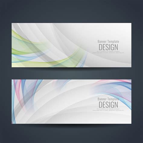 Modern wavy banner templates Vector | Premium Download