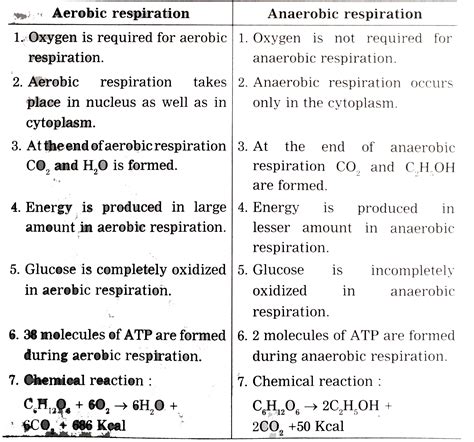 Differentiate between aerobic and anaerobic respiration