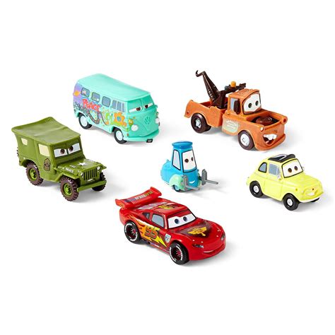 Disney Cars 6 pc Lightning McQueen, Luigi, Guido, Mater, Sarge, Filmore ...