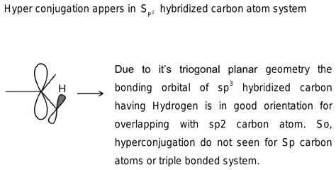 why hyperconjugation effect does not occur in tripple bond atom (carbon