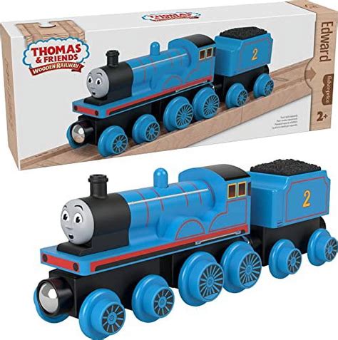 Thomas & Friends Fisher-Price Wooden Railway Edward Engine and Coal Car ...