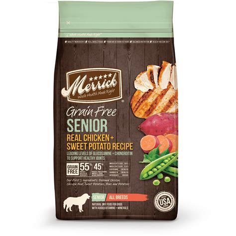 Merrick Grain-Free Real Chicken & Sweet Potato Recipe Senior Dry Dog ...