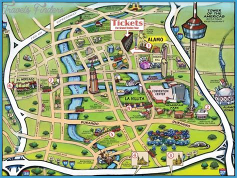 San Antonio Map Tourist Attractions - TravelsFinders.Com