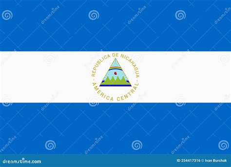 Flag of Nicaragua. Official Colors. Flat Vector Illustration Stock ...