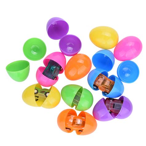 12 Toys Filled Surprise Eggs, 2.5 In Bright Colorful Prefilled Plastic ...