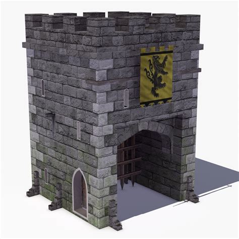 3d medieval castle gatehouse model