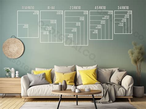 Wall Art Size Guide, Print Size Guide, Wall Art Ratio Guide, Frame Size ...