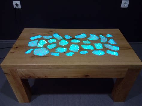 epoxy resin table with led lights - Ella Mackay