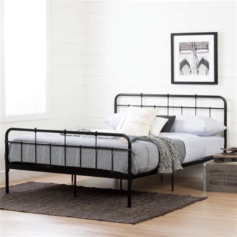 Black Industrial Metal Queen Platform Bed - Versa | RC Willey Furniture ...