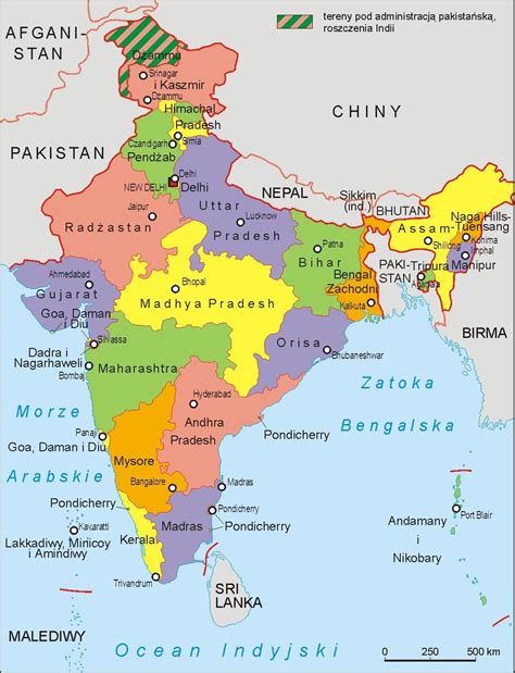 Printable India Map With States And Capitals