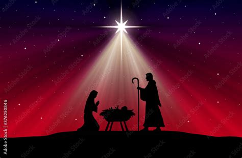 Christmas Nativity Scene background Stock Illustration | Adobe Stock