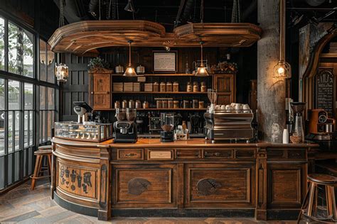 Cozy Rustic Coffee Shop Interior Design with . 47153151 Stock Photo at ...