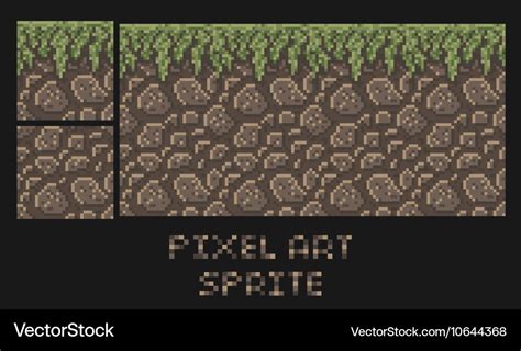 Pixel art texture stone dirt land Royalty Free Vector Image