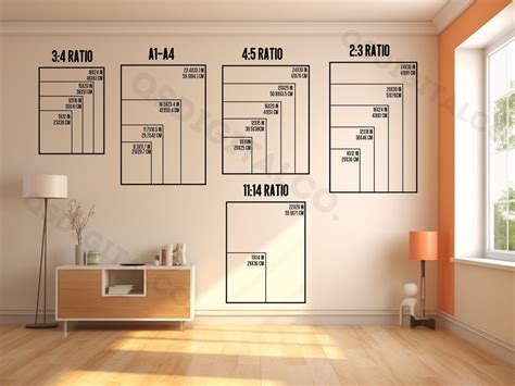 Wall Art Size Guide, Print Size Guide, Wall Art Ratio Guide, Frame Size ...