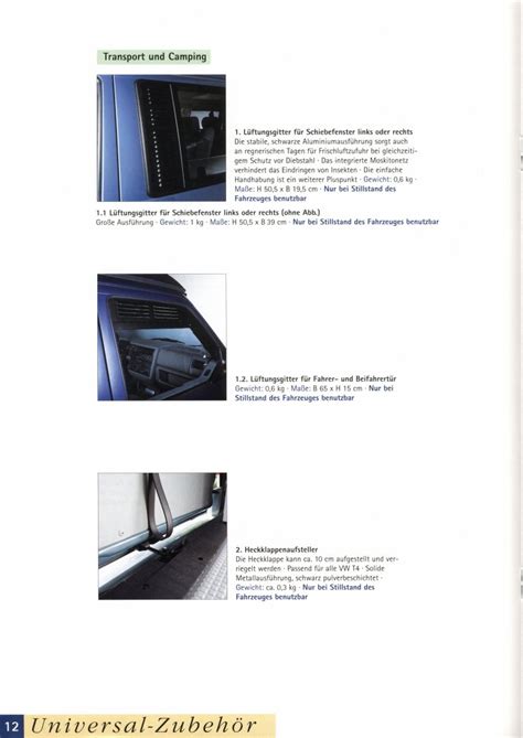 TheSamba.com :: VW Archives - 2001 Westfalia Accessories Brochure - German