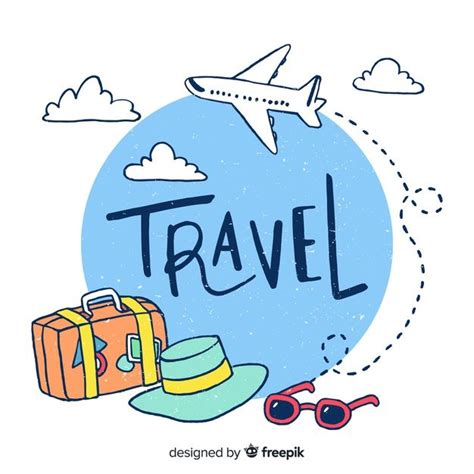 Travel hand drawn vector png images cartoon hand drawn air plane ...