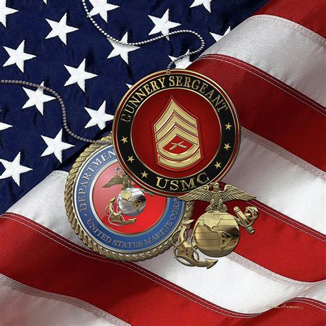 U.S. Marine Gunnery Sergeant - USMC GySgt Rank Insignia with Seal and ...