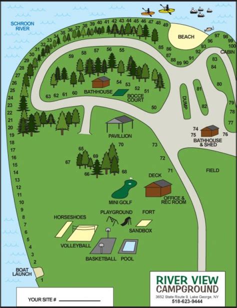 Lake George RV Park Map - Lake George Riverview Campground