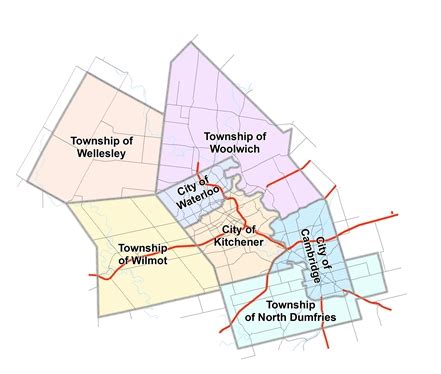 Waterloo Kitchener Borders Map