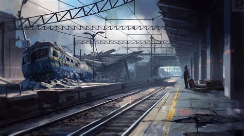 artwork, Fantasy Art, Apocalyptic, Train Station, Train Wallpaper ...