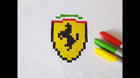 Pixel art : Comment faire le logo Ferrari en pixel art / How To Draw ...