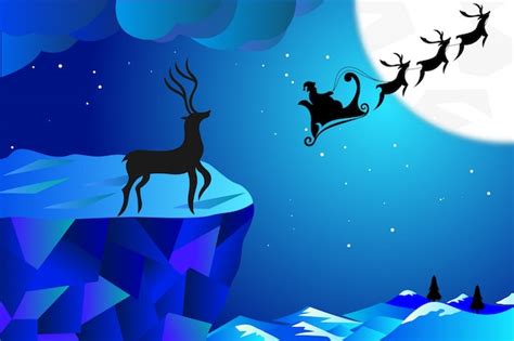 Premium Vector | Santa claus and deer