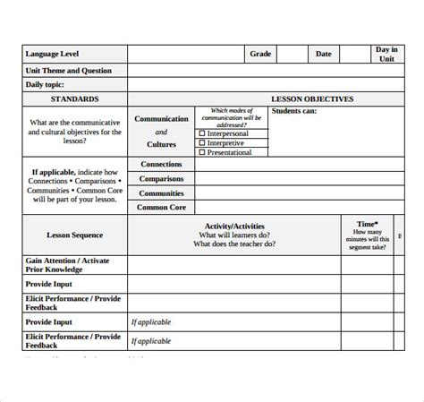 9 Weekly Lesson Plan Template Word - Template Guru