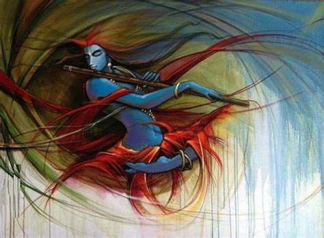 Krishna Hand Painted Painting on Canvas J without Frame - Etsy