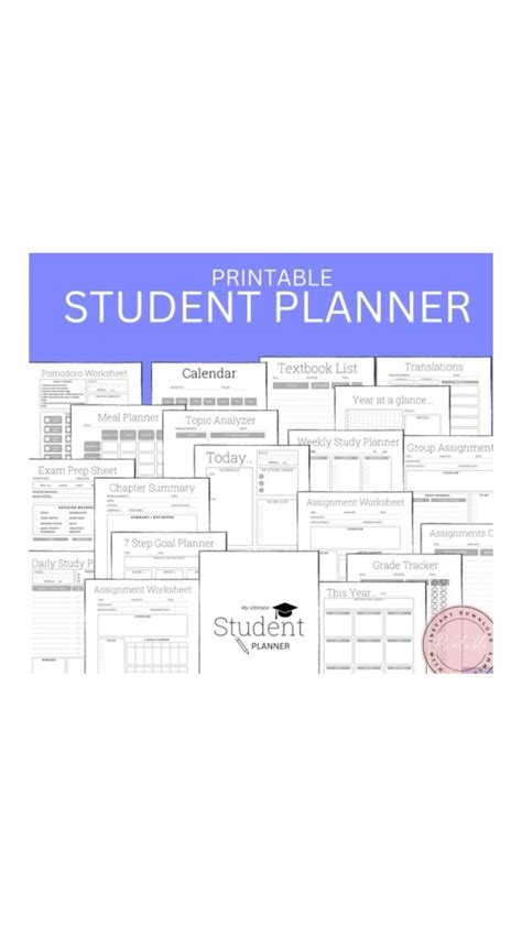 Printable Student planner | Student planner printable, Student planner ...