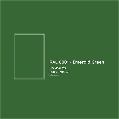 RAL 6001 - Emerald Green Complementary or Opposite Color Name and Code ...