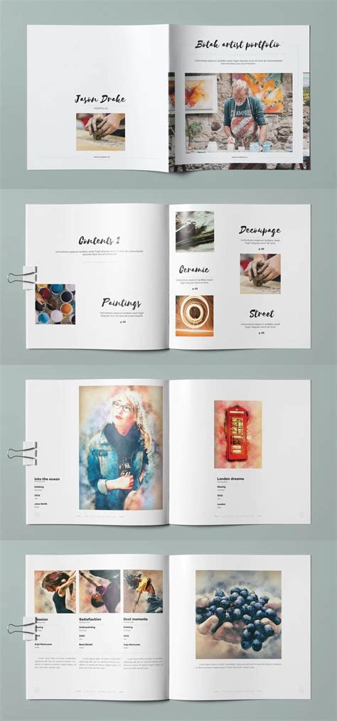 Artist Portfolio Brochure Template InDesign | Art portfolio, Artist ...