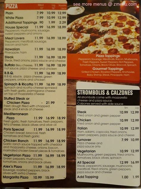 Online Menu of Paris Pizza Restaurant, Wilmington, Delaware, 19810 - Zmenu