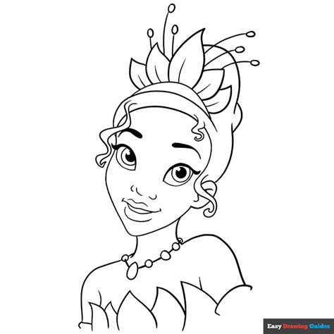 Tiana from the Princess and the Frog Coloring Page | Easy Drawing Guides