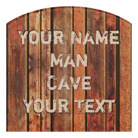 Personalized Man Cave Signs Cool Rustic Wood Look | Zazzle.com