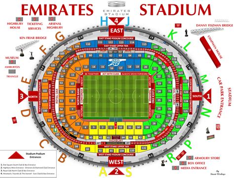 A map of the Emirates Stadium : Arsenal Help Centre