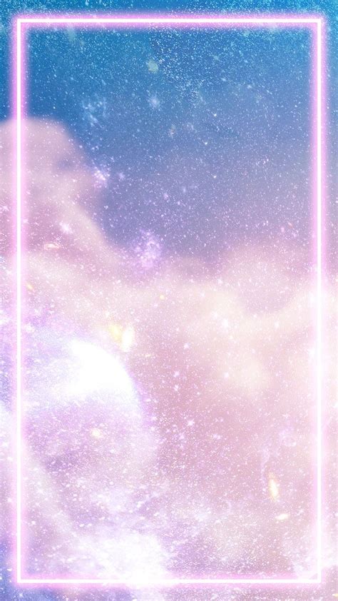 Pink neon frame on a pastel galaxy background | free image by rawpixel ...