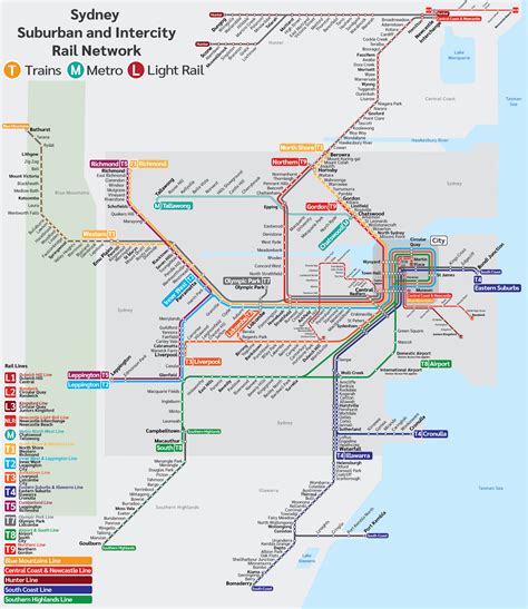 CityRail Map design, Sydney and Surrounding Areas rail map design | Map ...