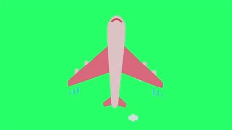 Animation red airplane isolate on green ... | Stock Video | Pond5