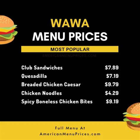 Wawa Menu & Prices in USA 2023 – American Menu Prices