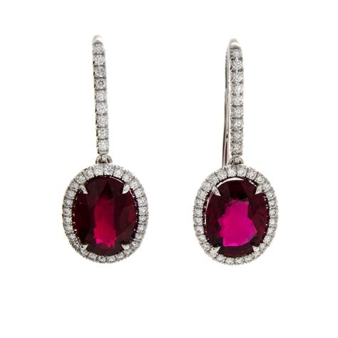 OVAL RUBY EARRINGS 3.74 CT