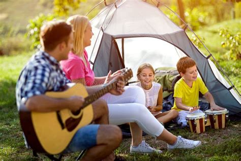 Man with Tent Enjoying Camping on Beach Stock Photo - Image of people ...