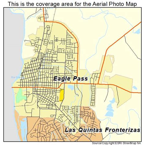 Aerial Photography Map of Eagle Pass, TX Texas